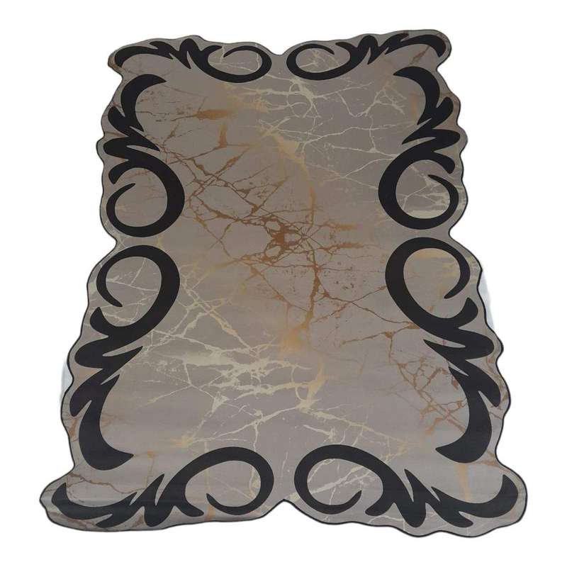 SMTE Quality Large 3D Printed European Style Rug - Brown & Gold - F1 - B04 with keychain