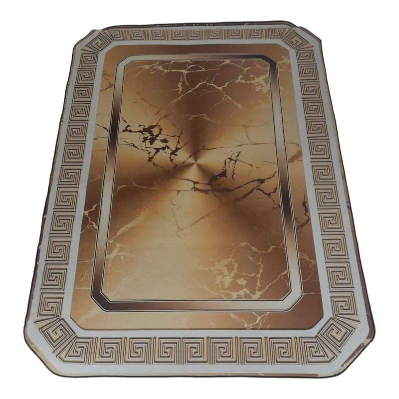 SMTE Quality Large 3D Printed European Style Rug - Gold & White - F1 - B02 with keychain