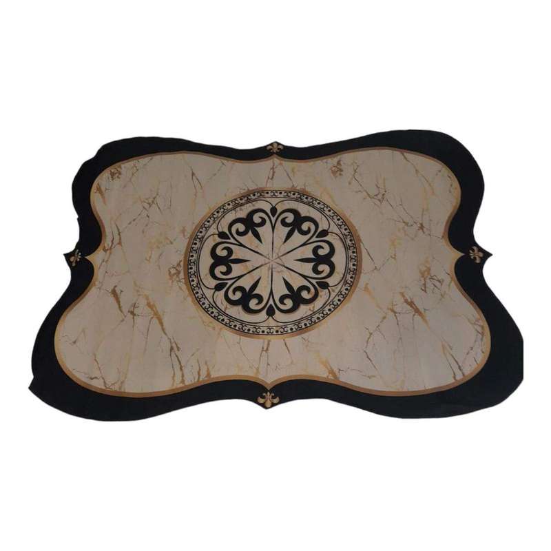 SMTE Quality Large 3D Printed European Style Rug - White & Black - F1 - B01 with keychain