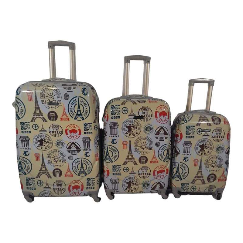 SMTE-3 Piece Luggage Set - Paris-f20 with keychain