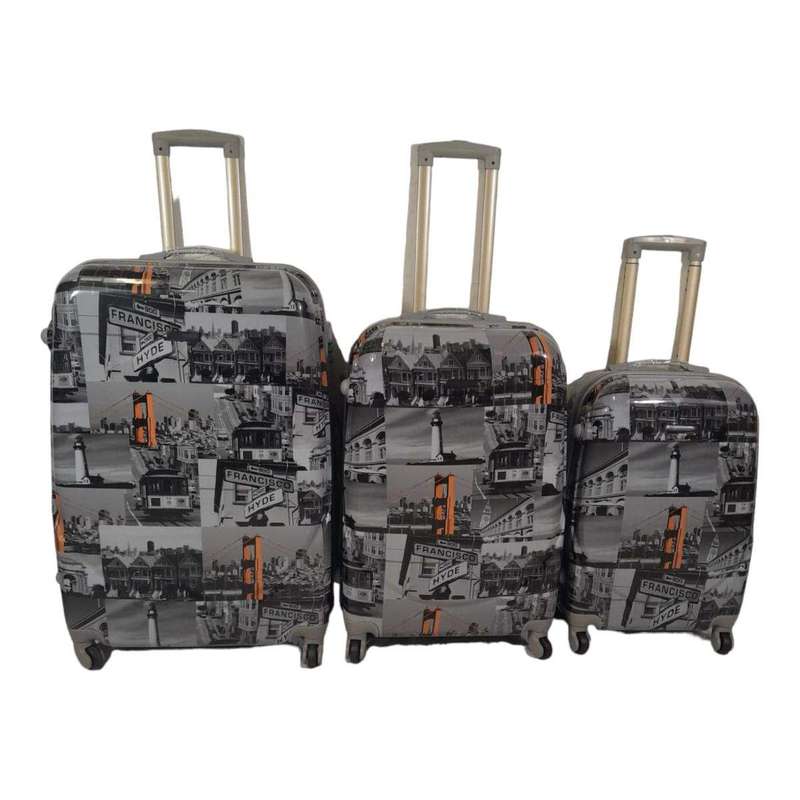 SMTE- 3 Piece Hardshell Luggage Set- Francisco-F20 with keychain