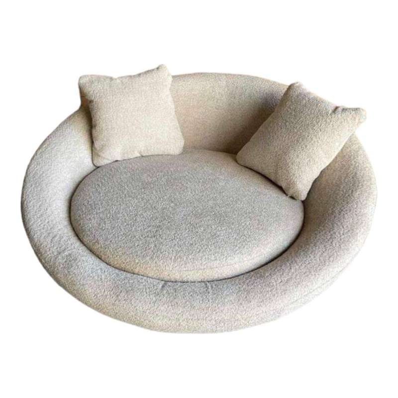 SMTE - Quality Round Lovers Couch - Beige with keychain