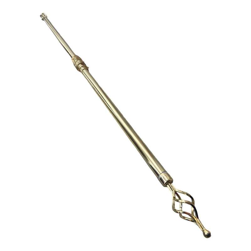 SMTE Expandable Curtain Single Rod with Twisted Cage Finial - 4m with keychain