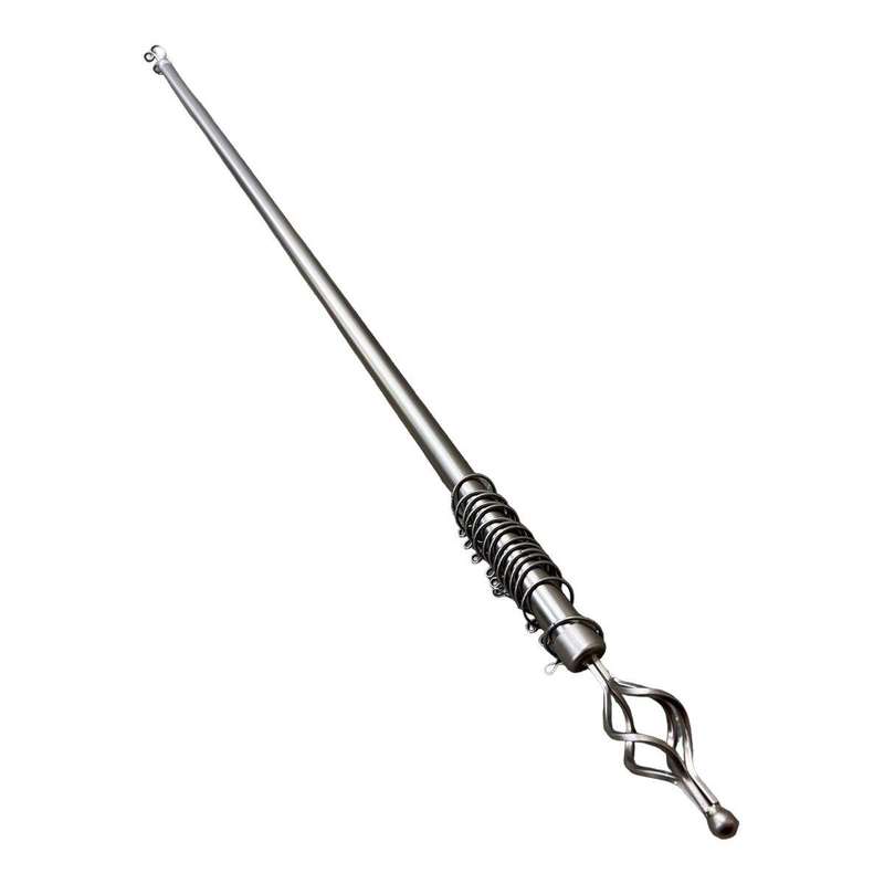 SMTE Expandable Curtain Single Rod with Twisted Cage Finial - 4m with keychain