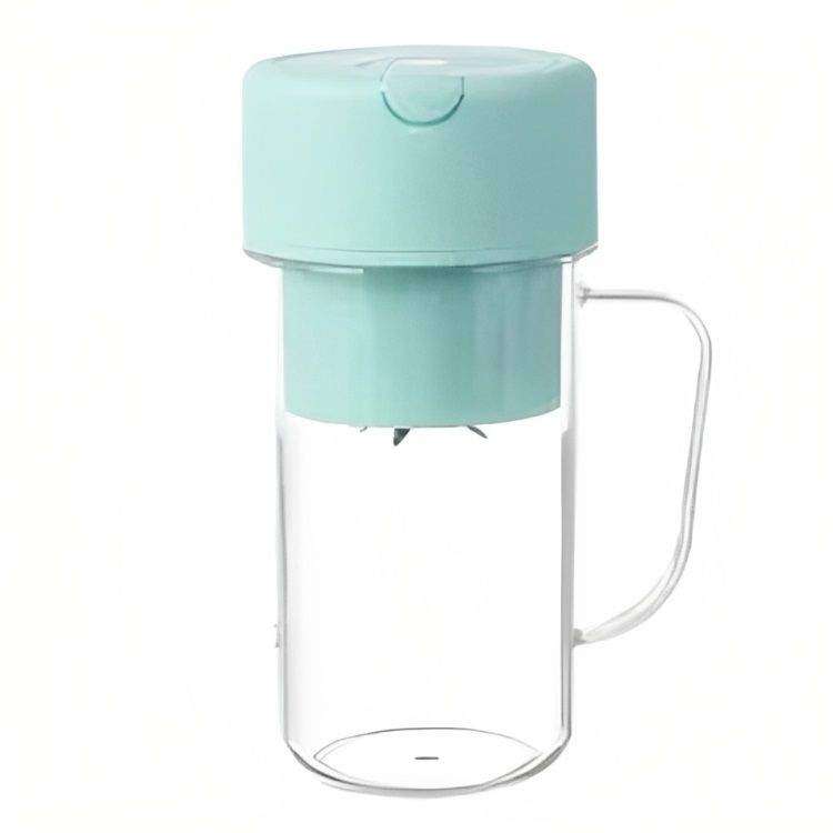 SMTE Portable & Rechargeable Battery Juice Blender Cup With Straw - 420ml - Blue with keychain