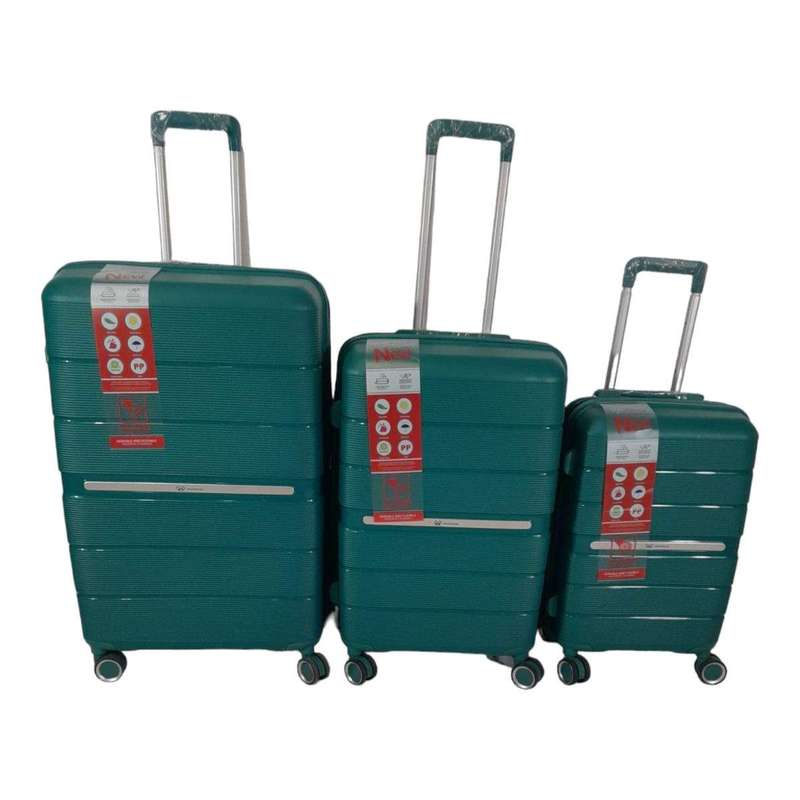 SMTE Quality Luggage Suitcase Hardshell - 360 Degree Wheels-5 Piece - MOOI-5-B with keychain