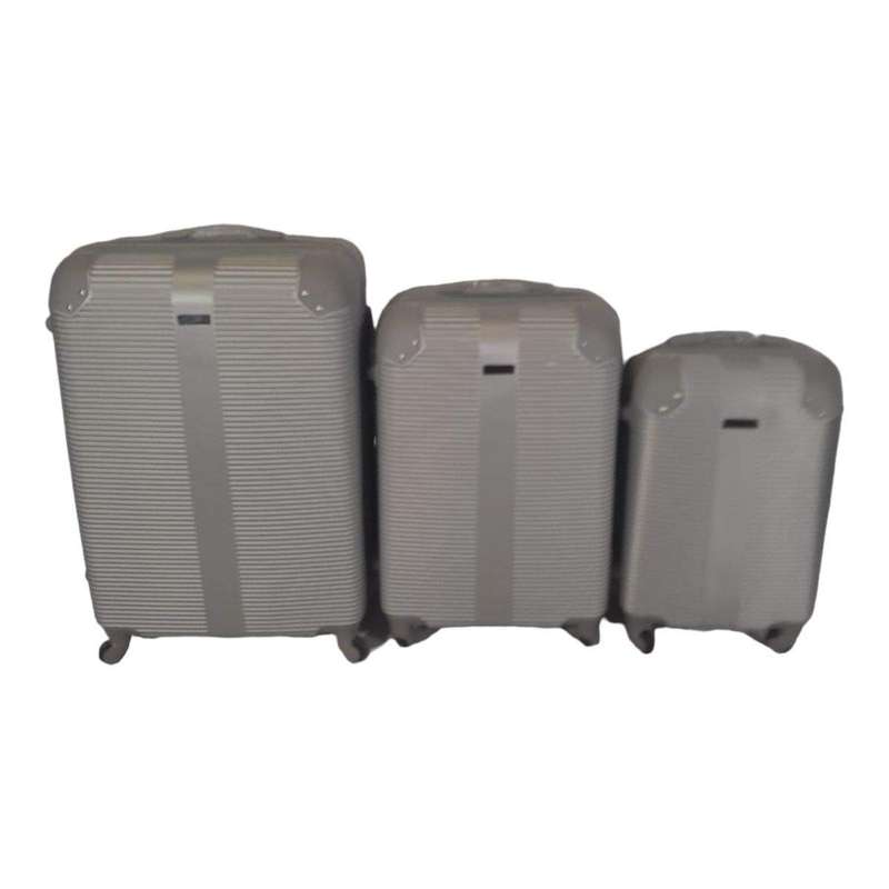 SMTE Quality Hardshell Luggage Bags - Blue - F20 - Grey with keychain
