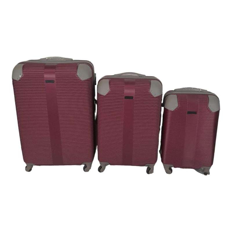 SMTE Quality Hardshell Luggage Bags - Blue - F20 - Red with keychain