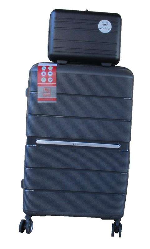 SMTE Unbreakable Travel Luggage 2 Piece Suitcases Spinner - 28" - Dark Grey with keychain