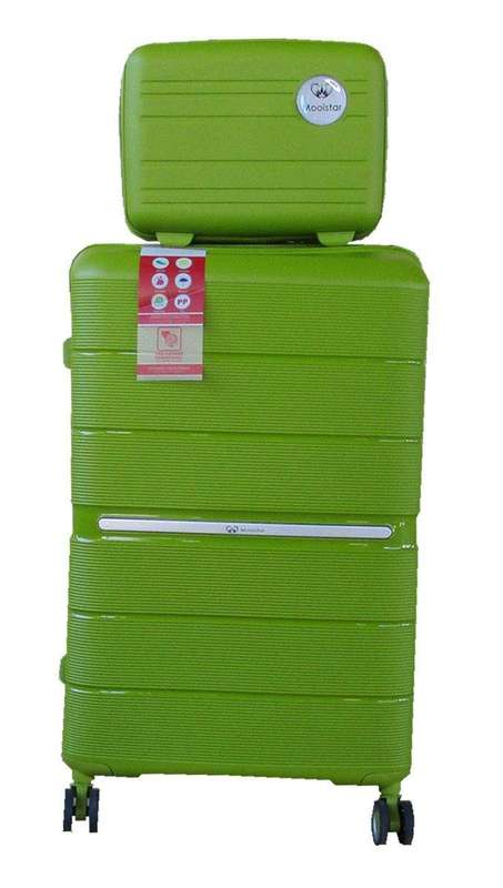 SMTE Unbreakable Travel Luggage 2 Piece Suitcases Spinner - 28" - Light Green with keychain