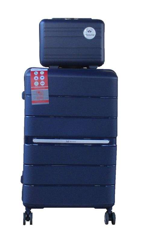 SMTE Unbreakable Travel Luggage 2 Piece Suitcases Spinner - 22" - Royal Blue with keychain