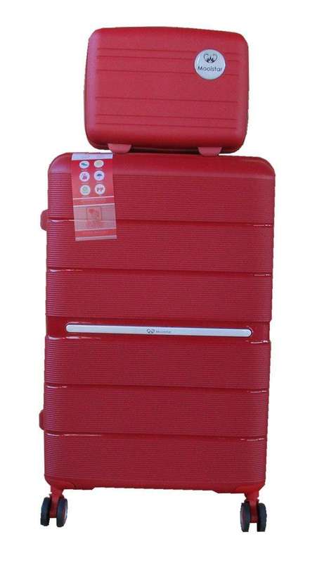 SMTE Unbreakable Travel Luggage 2 Piece Suitcases Spinner - 22" - Wine Red with keychain