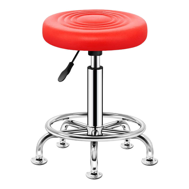SMTE 360 Degree Rotation Saloon Stool - Red with keychain
