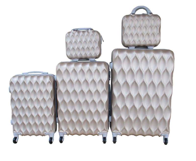 SMTE 5-Piece Travel Trolley Luggage Set - Durable - Lightweight - Versatile Suitcases - Gold with...