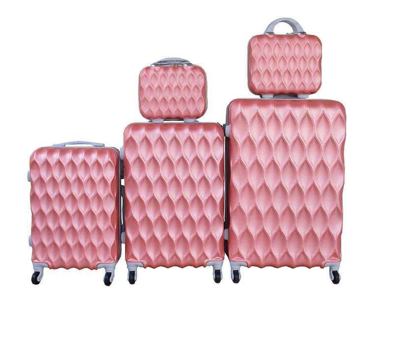 SMTE 5-Piece Travel Trolley Luggage Set - Durable - Lightweight - Versatile Suitcases - Rose-Gold...