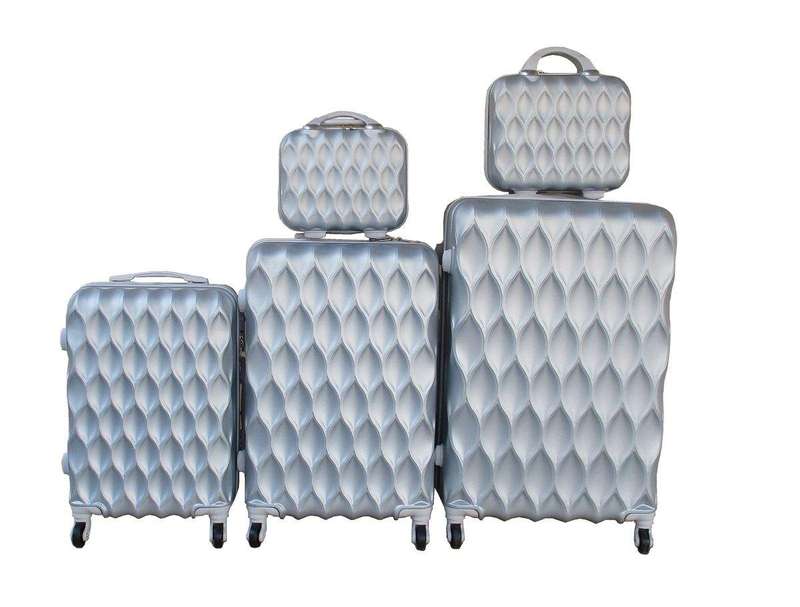 SMTE 5-Piece Travel Trolley Luggage Set - Durable - Lightweight - Versatile Suitcases - Silver wi...