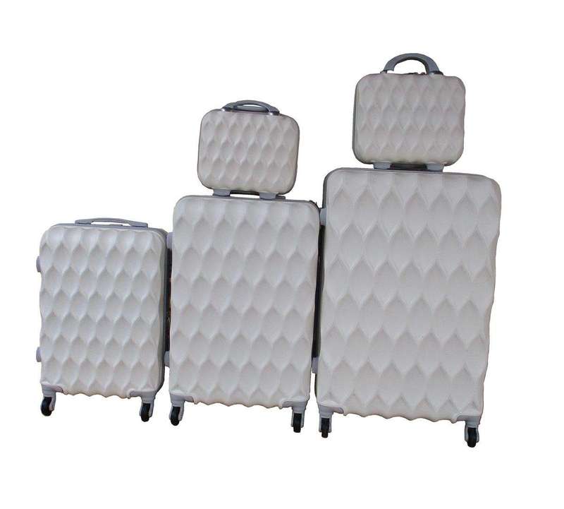 SMTE 5-Piece Travel Trolley Luggage Set - Durable - Lightweight - Versatile Suitcases - White wit...