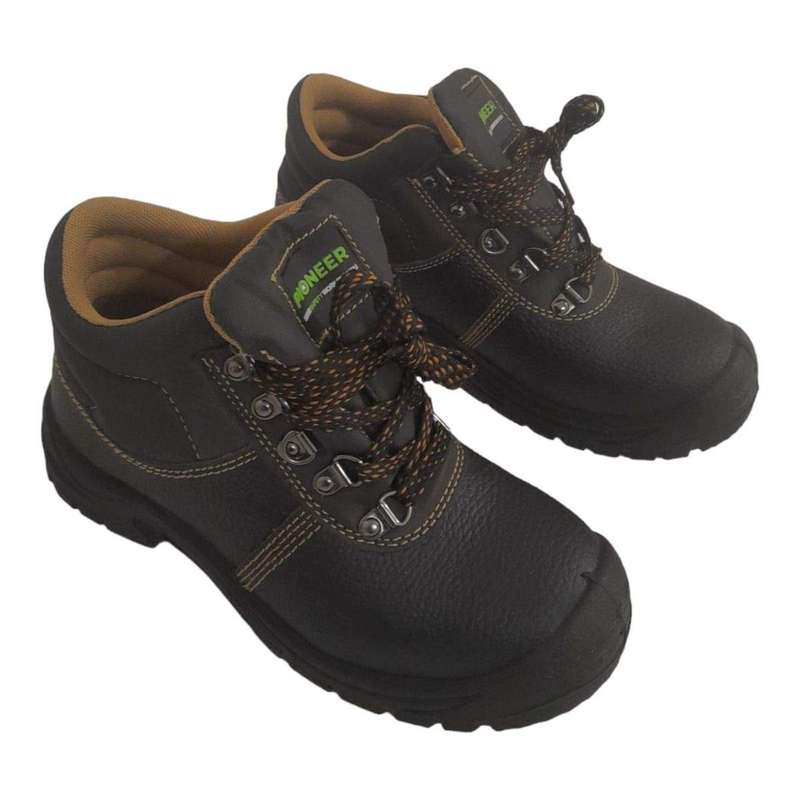 SMTE- Lace up mens safety Shoes -Brown - UK 5 with keychain