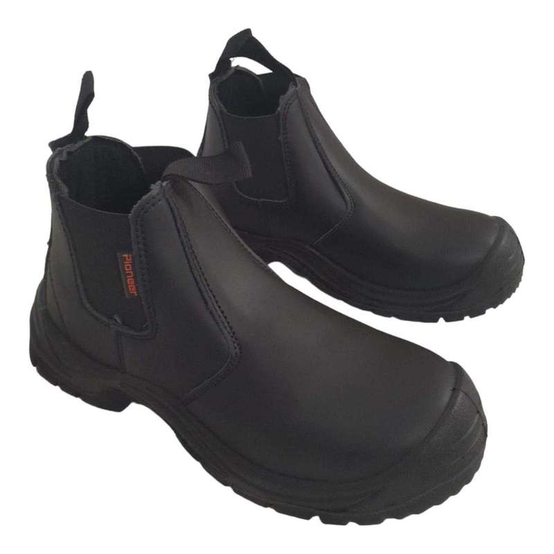 SMTE-Slip-on Men's Safety Shoes - Black - UK 10 with keychain
