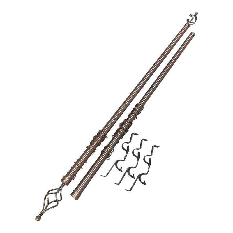 SMTE Expandable Curtain Double Rod With Twisted Cage Finial - 3m with keychain