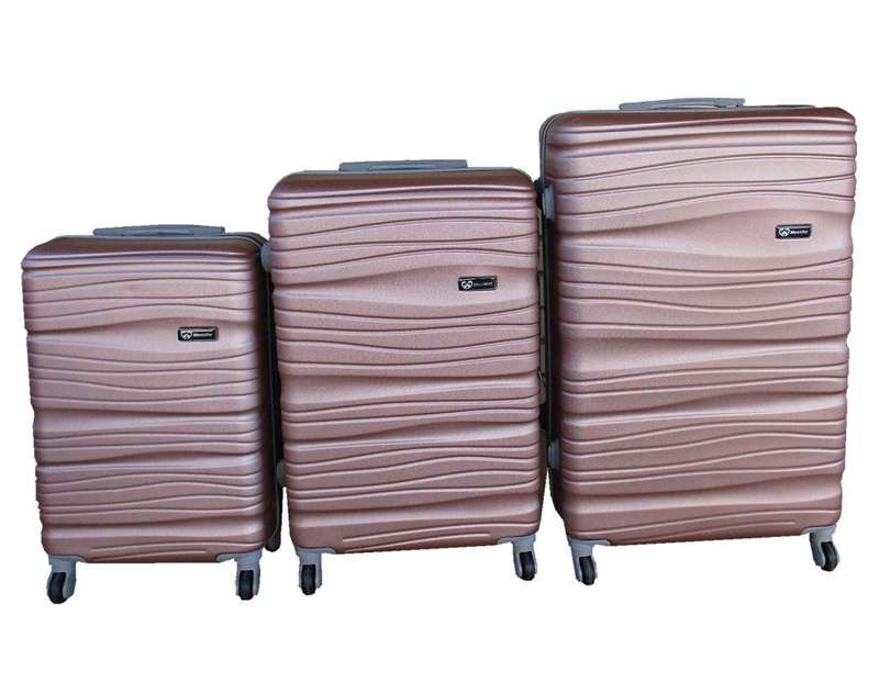 SMTE 3 Piece Travel 30" Luggage Suitcase Bag Set-Stylish -Rose Gold with keychain