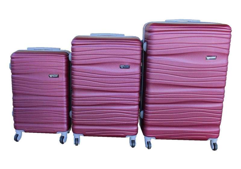 SMTE 3 Piece Travel 30" Luggage Suitcase Bag Set-Stylish -Maroon with keychain