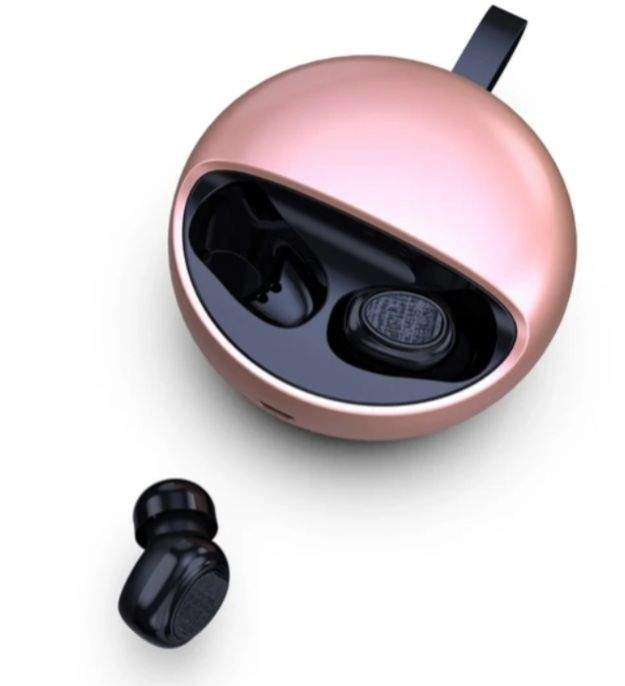 SMTE YH-03 Wireless Stereo BT Earphone with LED Power Display - Pink with keychain
