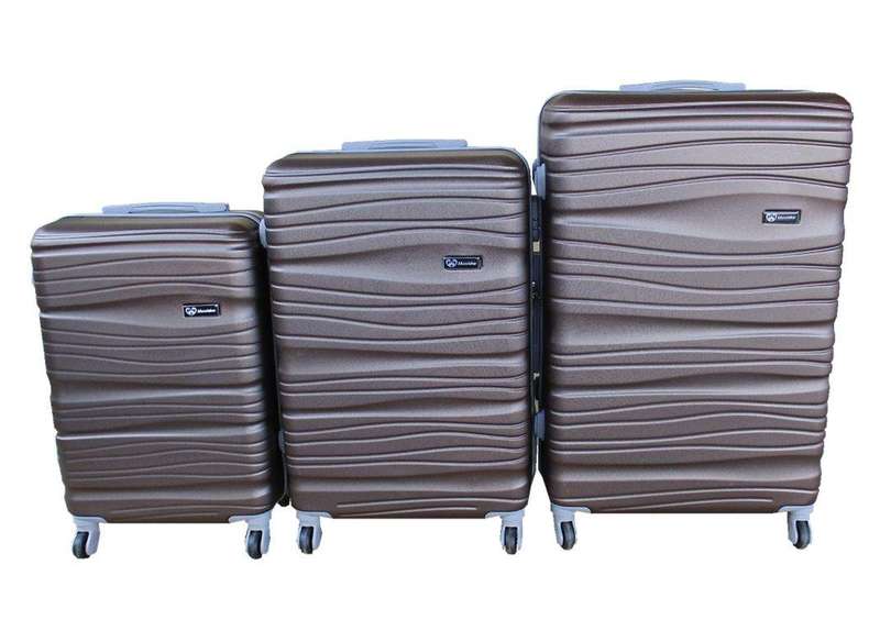 SMTE 3 Piece Travel 30" Luggage Suitcase Bag Set-Stylish - Brown with keychain
