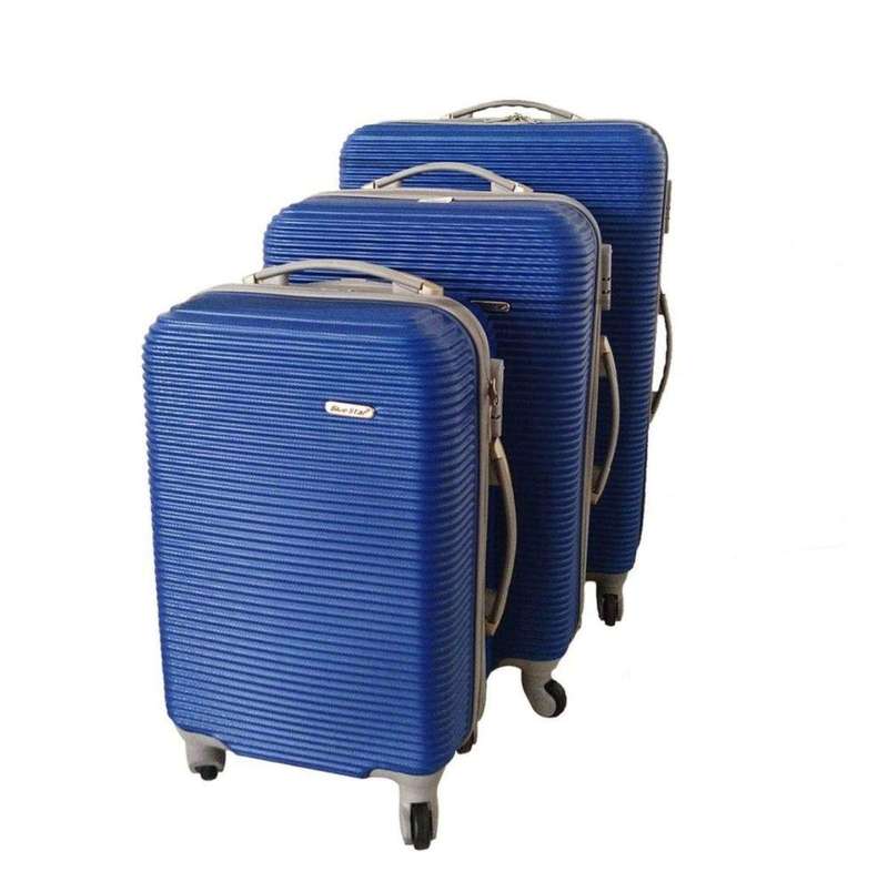 SMTE Expert Travel Ware - 3 Piece Luggage Set - Navy with keychain