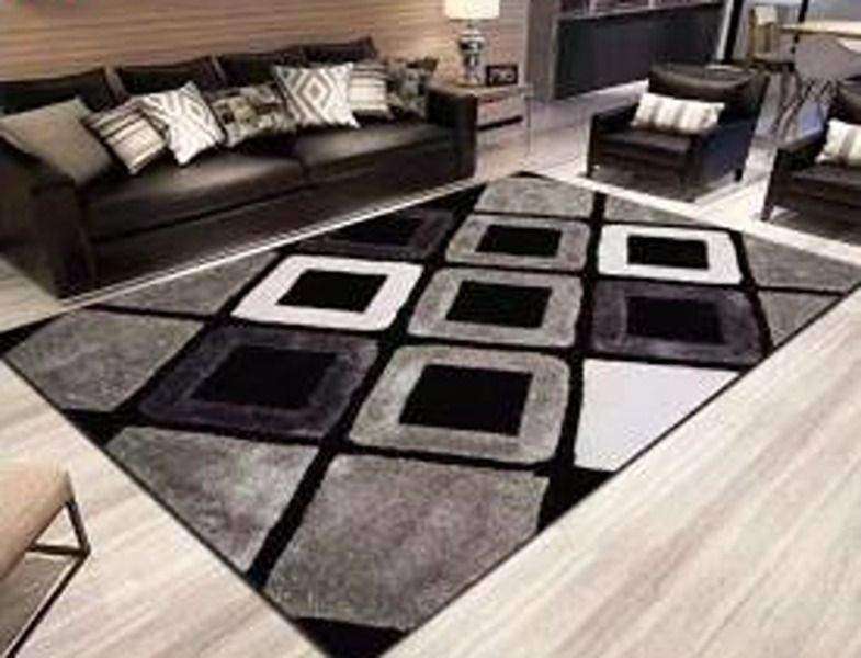 SMTE Modern 3D Geometric Design 3dx Rug Rug - BA8 - 120cm by 160cm with keychain