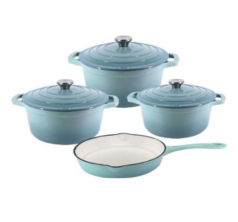 SMTE Sastro - Sky Blue New Design Dutch Pot Cookware Sets - 7 Piece with keychain