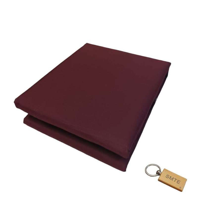 SMTE Luxurious Microfiber Bed Sheets: 150x189cm+Smte Keyring - Maroon with keychain