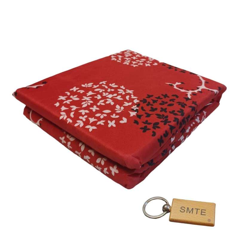 SMTE Luxurious Microfiber Bed Sheets: 150x189cm+Smte Keyring - Red Leafs with keychain