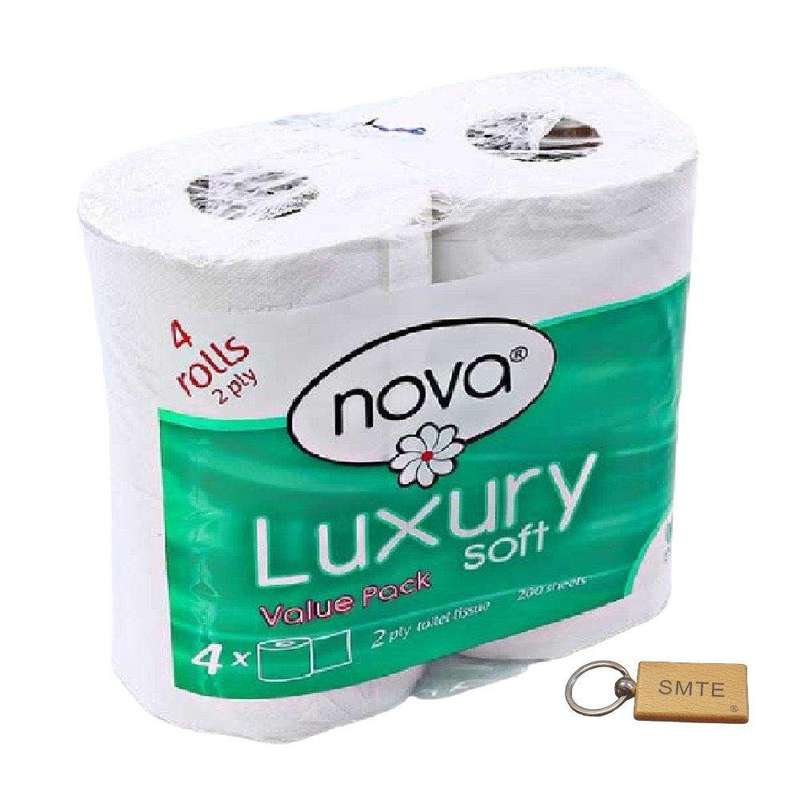 SMTE Nova Luxury Soft Toilet Paper 2ply - 4 Rolls & Complimentary SMTE Key Chain with keychain