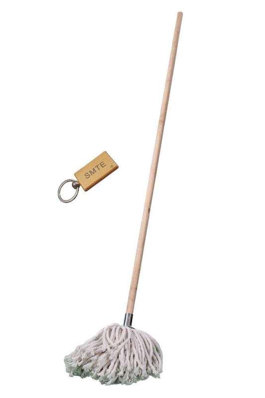SMTE - Wet Mop with Wooden Handle - 365g - Complimentary SMTE Key Chain with keychain
