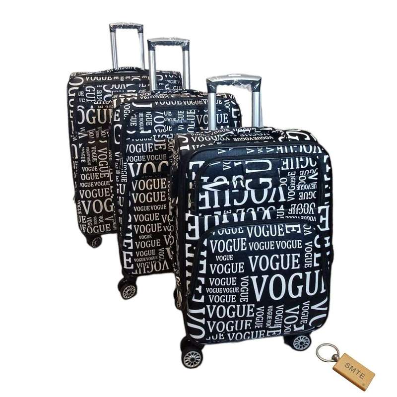 SMTE Leather 3-Piece Suitcase Set: Elevate Your Travel in Style +Smte Keyring with keychain