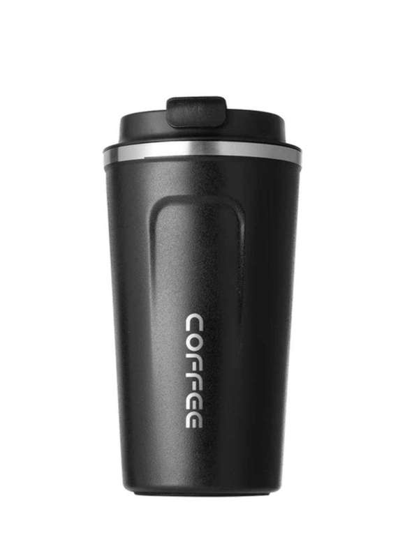 SMTE 380 ml Stainless Steel Vacuum Travel Coffee Mug - Black with keychain