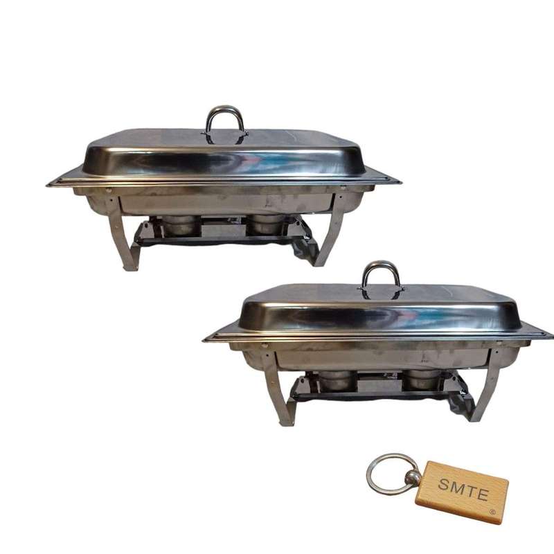 SMTE Stainless Steel 10-Liter Chafing Dish - Elevate Your Events with Elegance with keychain