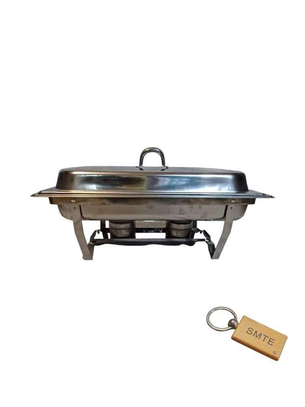 SMTE Stainless Steel 10-Liter Chafing Dish - Elevate Your Events with Elegance with keychain
