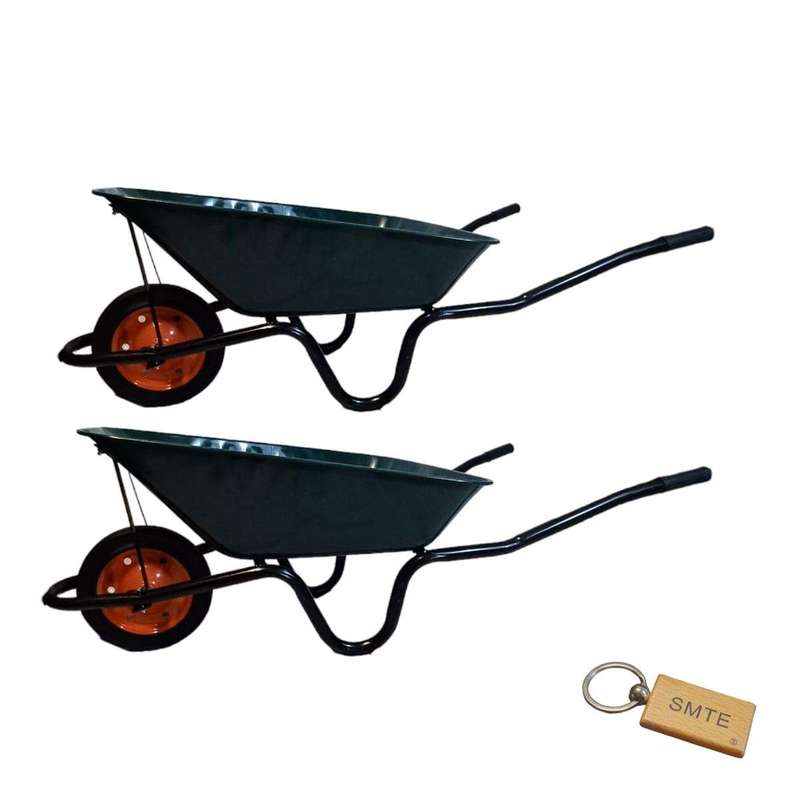 SMTE EasyBuild Light Duty Wheelbarrow Set of 2 - Durable, Unassembled with keychain