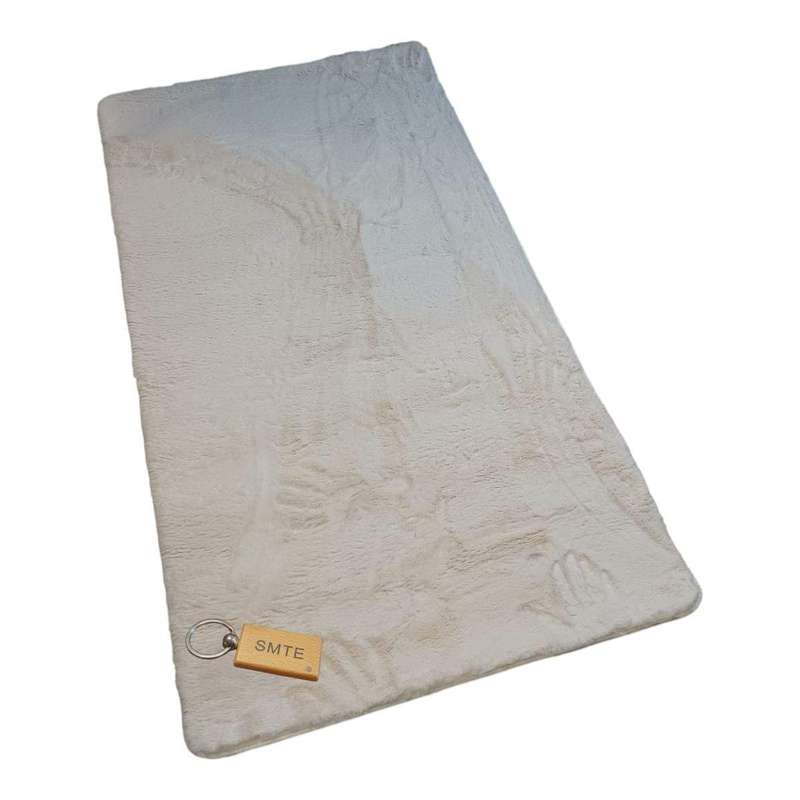 SMTE Quality Maxsoft Rabbit/Bunny Skin Fluffy Rug With Keychain-Cream White - 80 L x 150 W cm