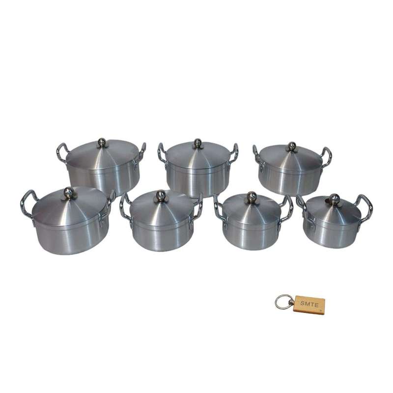 SMTE 7 Piece Aluminum Cooking Pots with Keyring with keychain