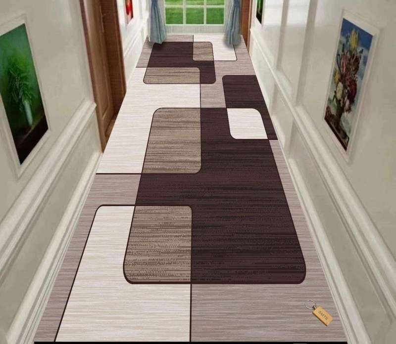 SMTE 80cm by 200cm - Modern 3D Geometric Design Area Rug A52 with keychain