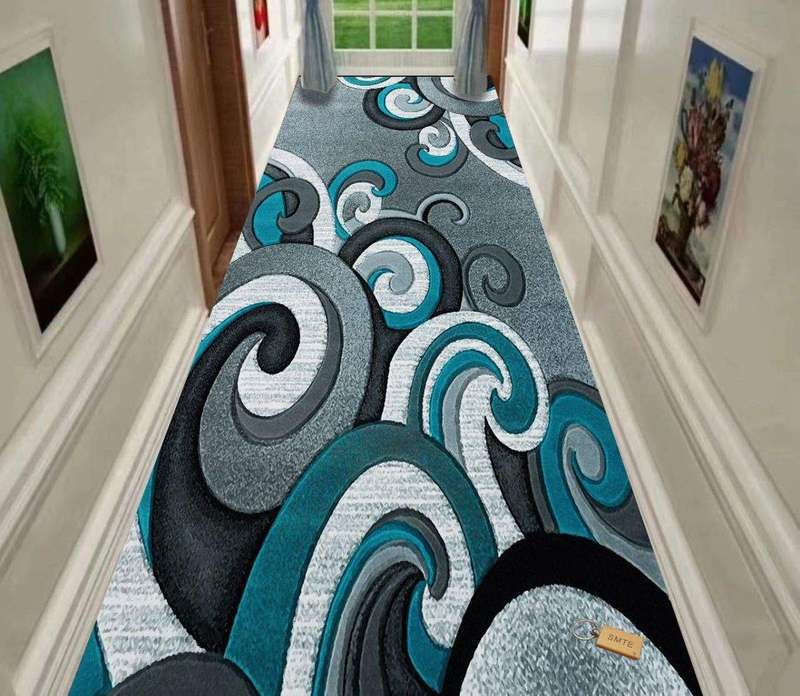 SMTE 80cm by 200cm - Modern 3D Geometric Design Area Rug A2+Smte Keyring with keychain
