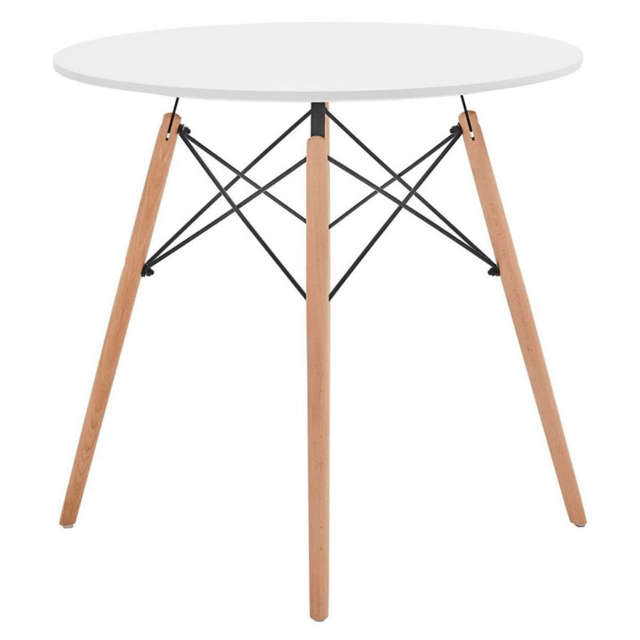 SMTE Modern Mid Century Round Kitchen Dining Side Table with keychain