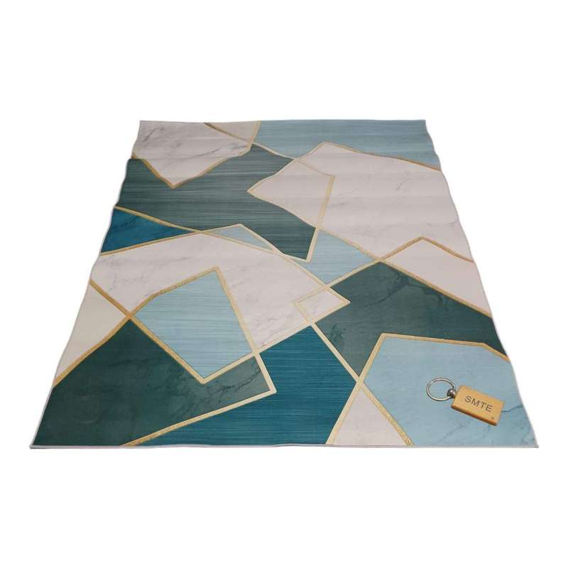 SMTE 200cm by 150cm - Modern 3D Geometric Design Area Rug A16 With SMTE keyring with keychain