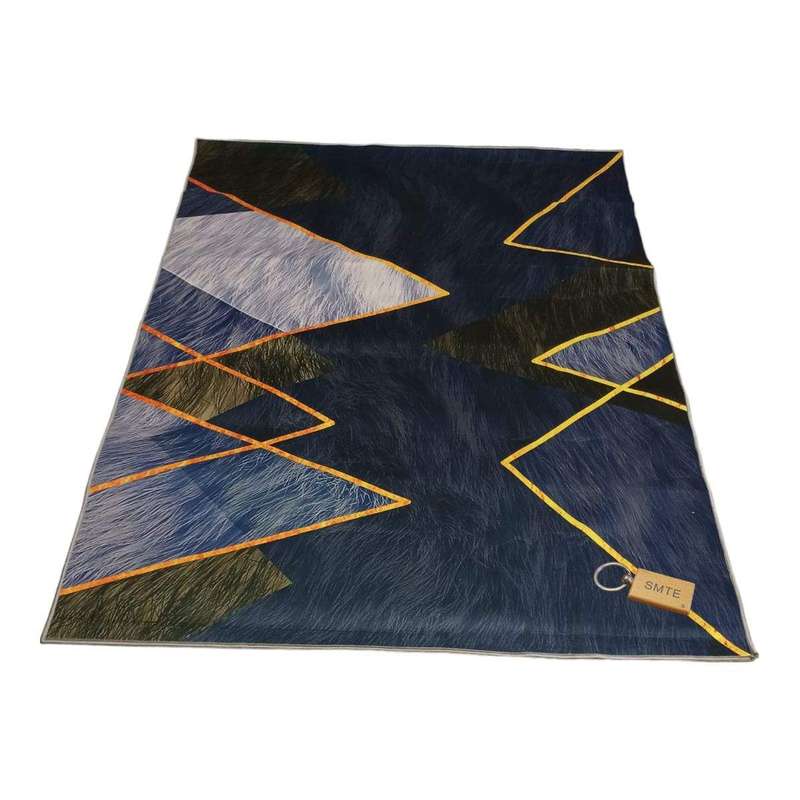 SMTE 200cm by 150cm - Modern 3D Geometric Design Area Rug FR12 With SMTE keyring with keychain