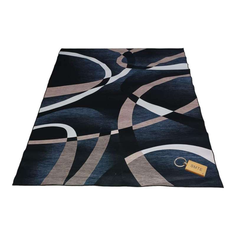 SMTE 200cm by 150cm - Modern 3D Geometric Design Area Rug FR10 With SMTE keyring with keychain