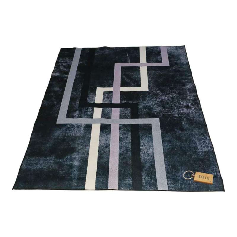 SMTE 200cm by 150cm - Modern 3D Geometric Design Area Rug FR8 With SMTE keyring with keychain