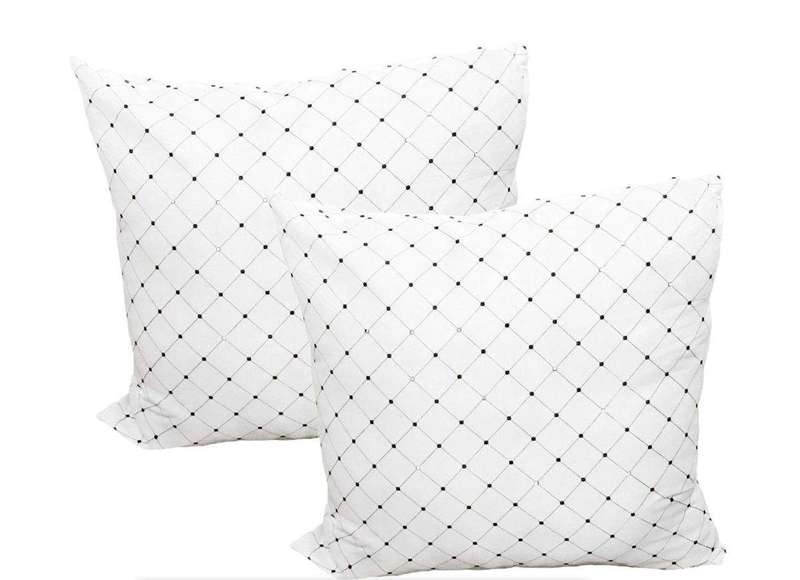 SMTE Set of 2 Soft Non-Shrink Silk Mat Continental Pillow - 65cm x 65cm with keychain